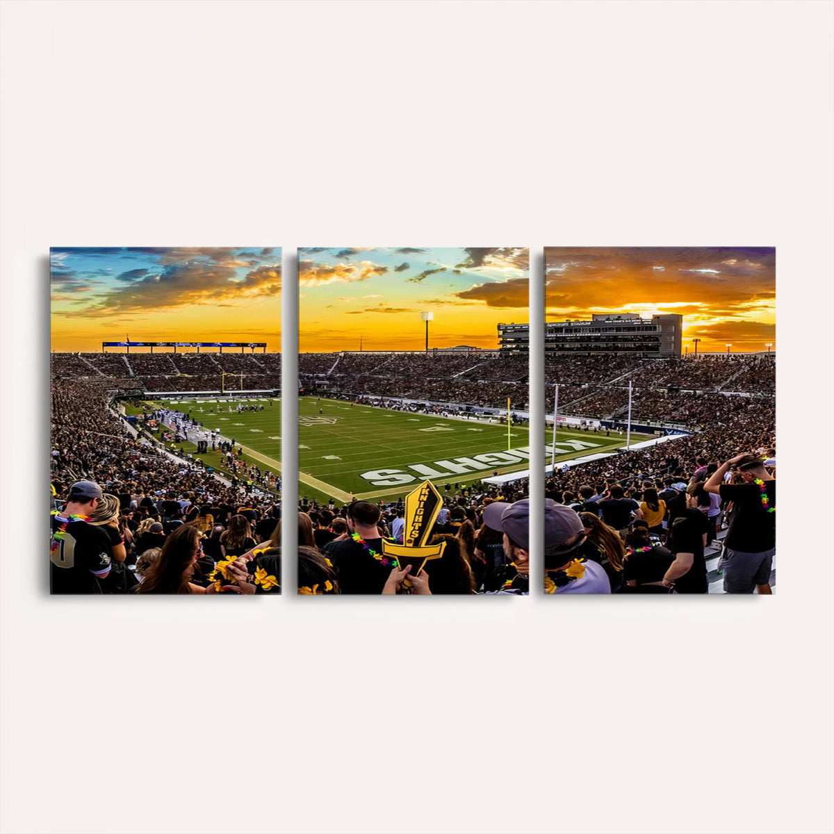 66803-MGV-CV-36X24 - UCF Knights Football Team Print - Orlando FBC Mortgage Stadium, UCF Knights Wall Art Canvas Print