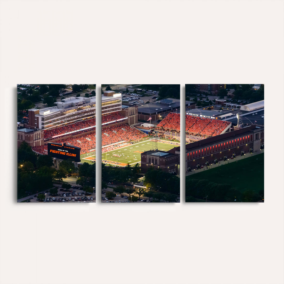 University of Illinois Fighting Illini Football Team Print, Home Bar Wall Decor
