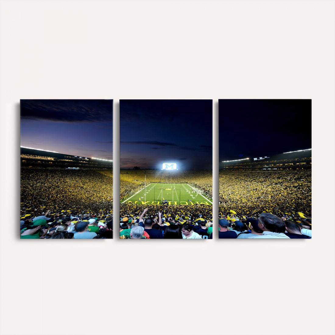 University of Michigan Wolverines Football Team Print, Ann Arbor, Extra Large Game Room Wall Decor