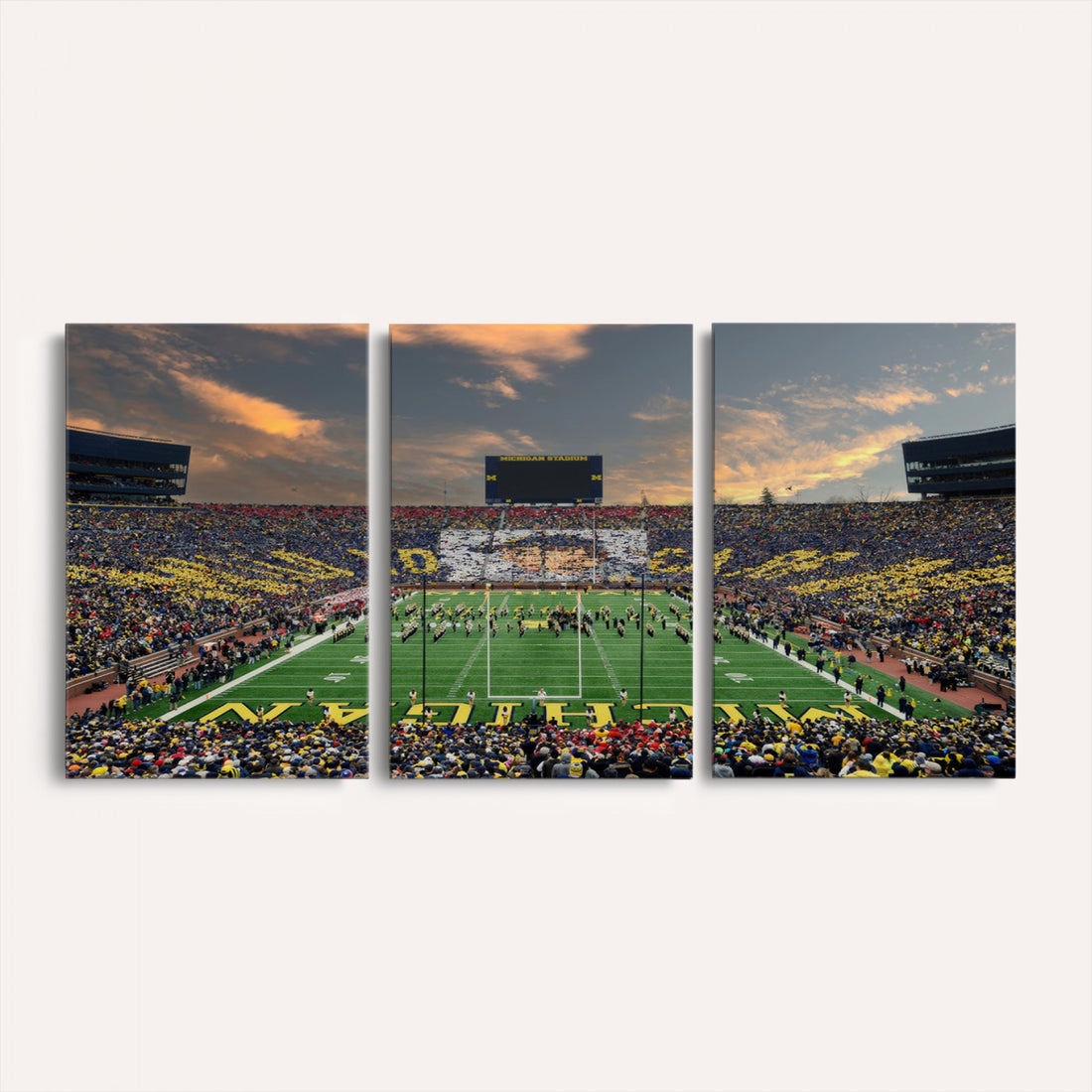 University of Michigan Wolverines Print Canvas, Football Team Print