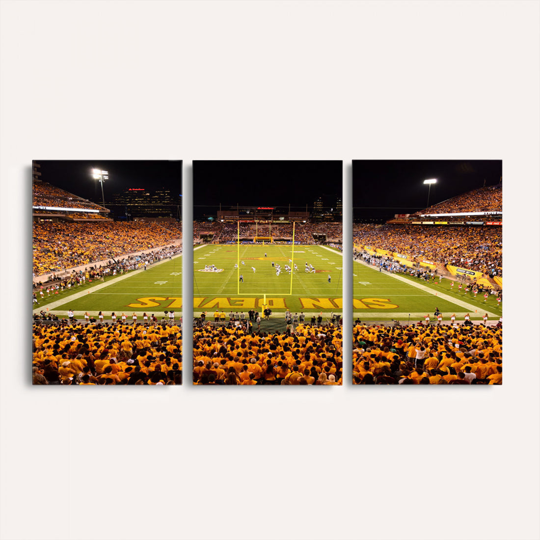 ASU Sun Devils Football Team Print, Tempe Mountain America Stadium, Framed and Ready to Hang