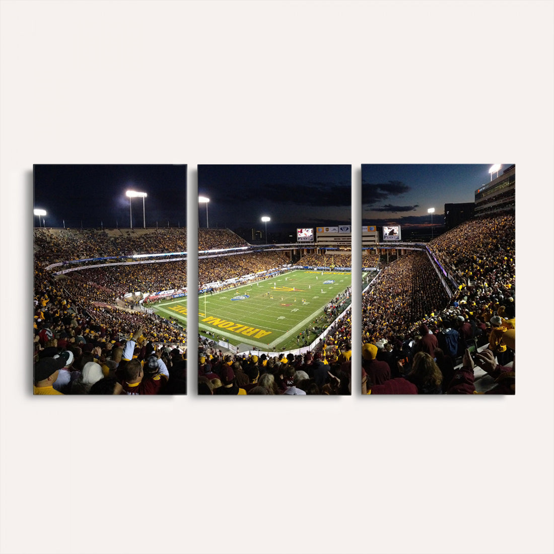 ASU Sun Devils Football Team Print Canvas, Tempe Mountain America Stadium