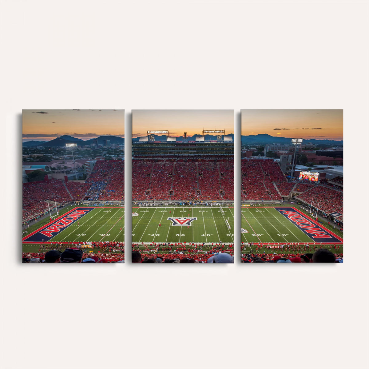 45563-MGV-CV-36X24 - Arizona Wildcats Football Team Print - Tucson Arizona Stadium Wall Art Canvas Print