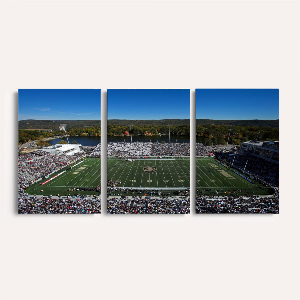 52056-MGV-CV-36X24 - Army Black Knights Football Team Print - West Point Michie Stadium Wall Art Canvas Print