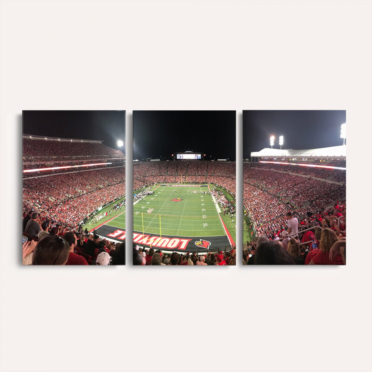 51251-PAN-FL-20X10 - University of Louisville Cardinals Football Team Print - Louisville Cardinal Stadium Wall Art Canvas