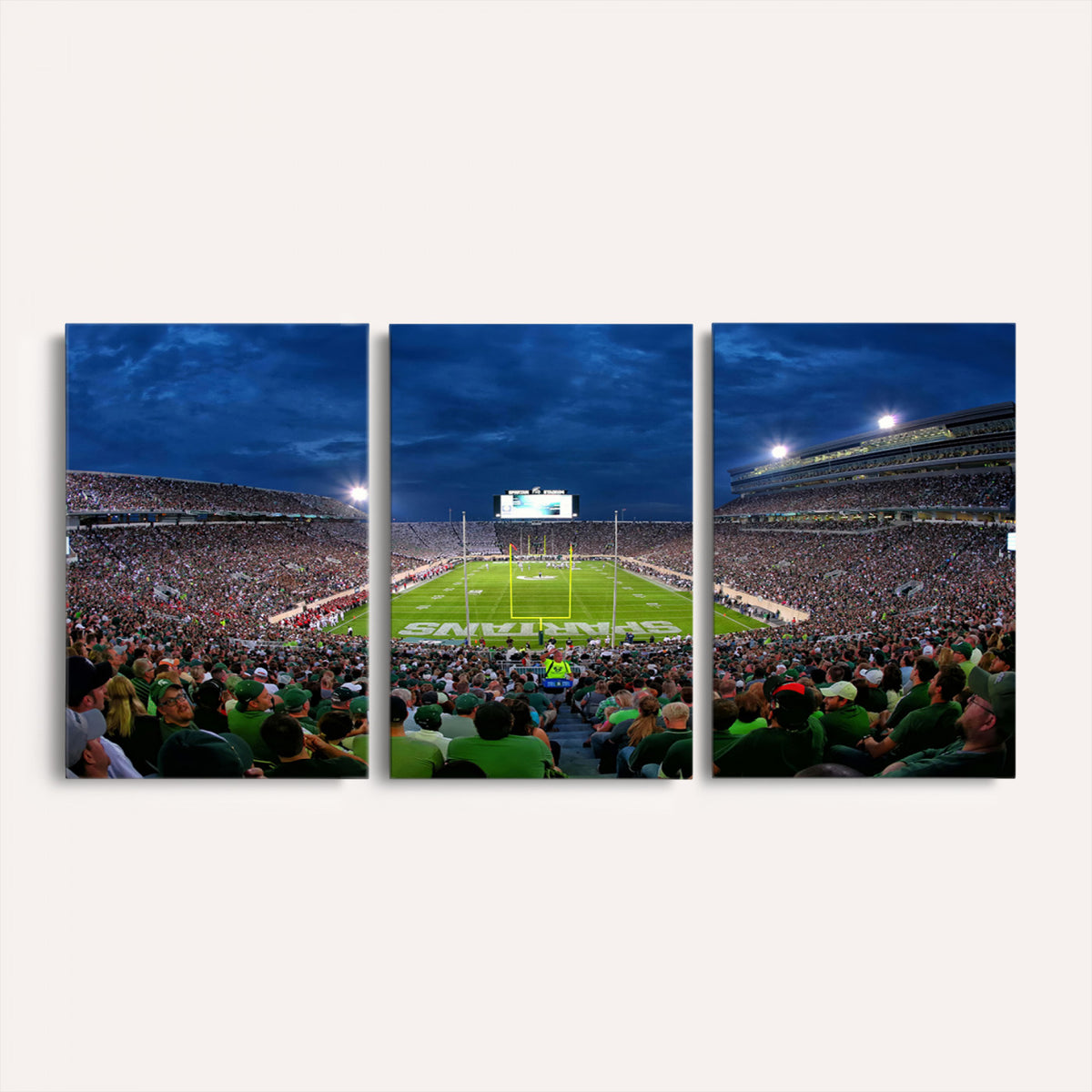 35248-PAN-FL-20X10 - Michigan State Spartans Football Team Print - East Lansing Spartan Stadium Wall Art Canvas Print