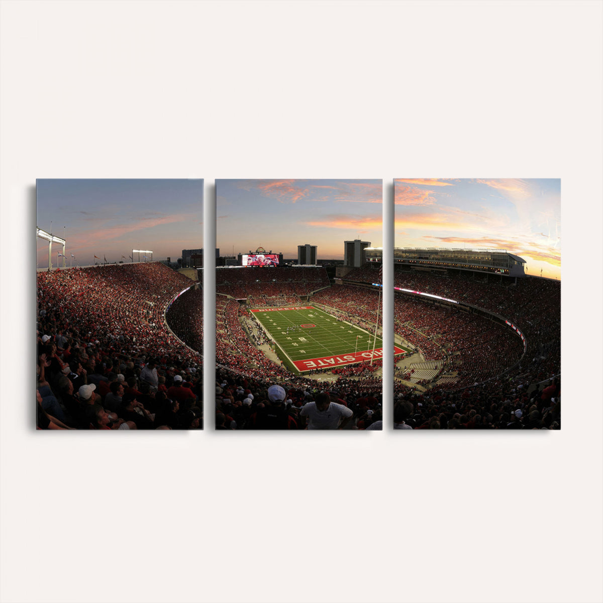 28825-PAN-FL-20X10 - Ohio State University Buckeyes Football Team Print - Columbus Ohio Stadium Wall Art Canvas Print
