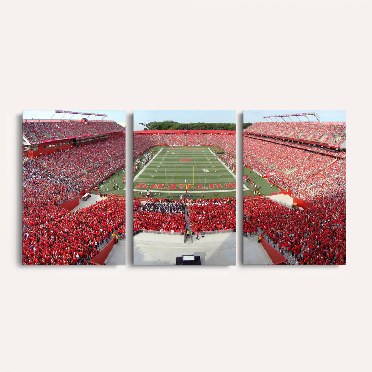 90818-PAN-FL-20X10 - Rutgers Scarlet Knights Football Team Print - Piscataway SHI Stadium Wall Art Canvas Print