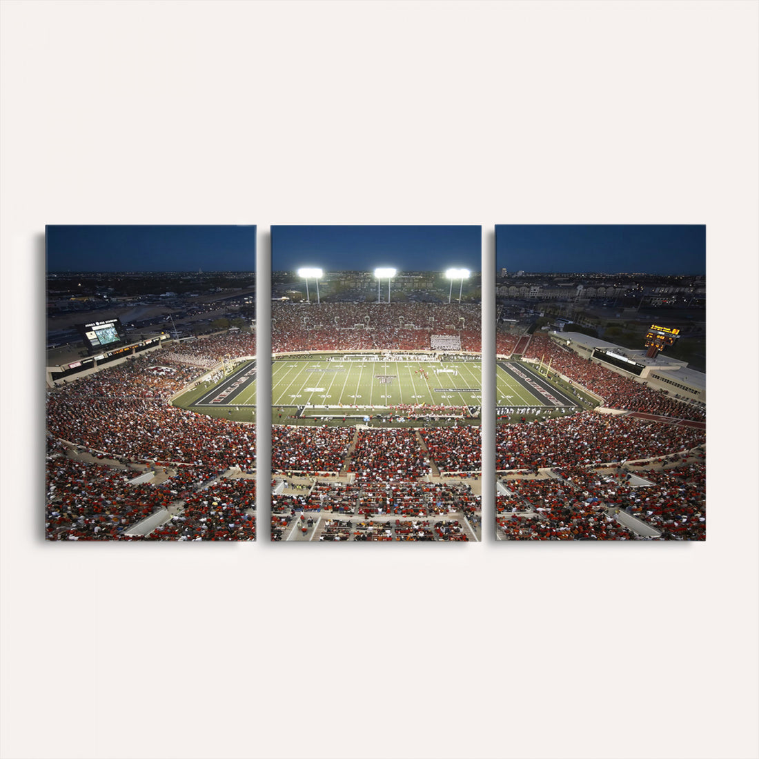 Texas Tech Red Raiders Football Team Print, Lubbock Jones AT&T Stadium, Framed and Ready to Hang
