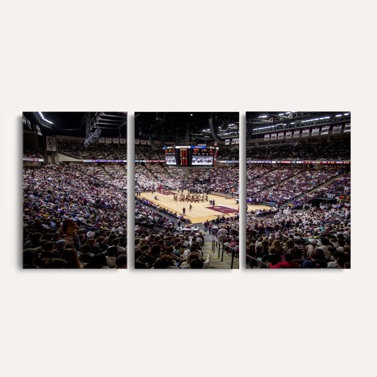 76876-MGV-CV-36X24 - University of Nebraska Cornhuskers Basketball Team Print - Lincoln Red Arena Wall Art Canvas Print