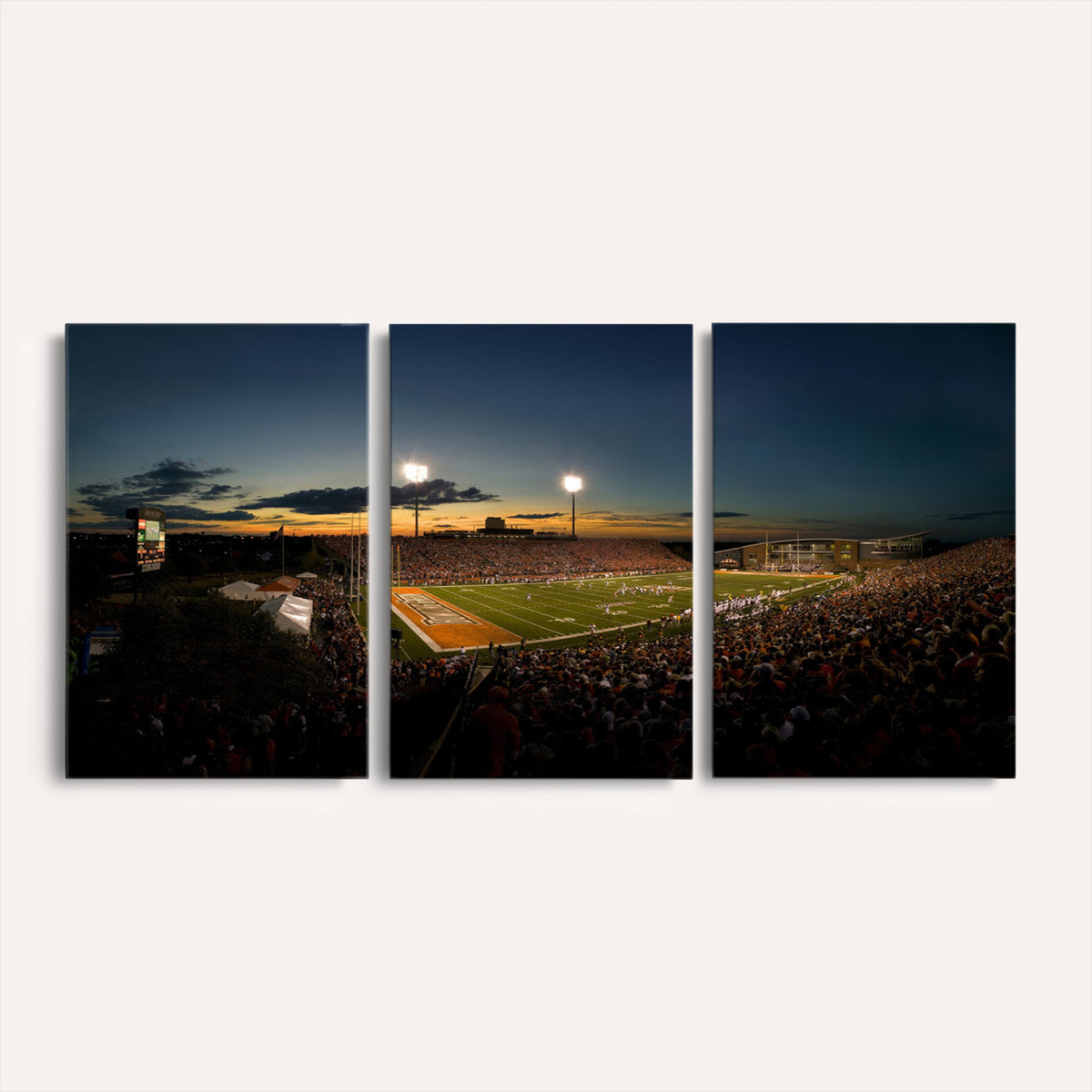 15980-PAN-FL-20X10 - Ball State Cardinals Football Team Print - Muncie Scheumann Stadium Wall Art Canvas Print