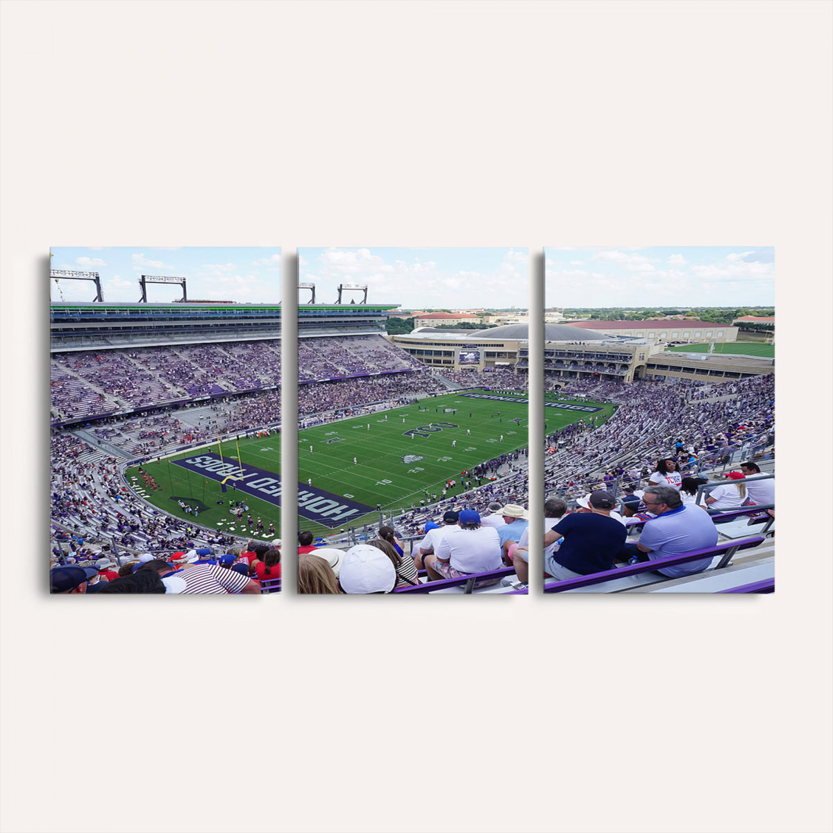 95139-MGV-CV-36X24 - The Texas Christian University TCU Horned Frogs Football Team Print, Fort Worth