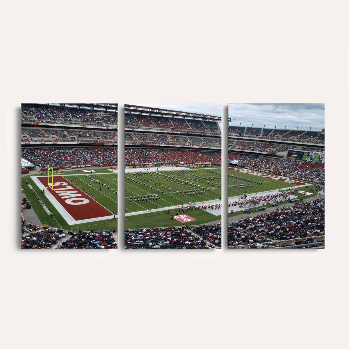 15310-PAN-FL-20X10 - The Temple University Owls Athletics Team Print - Philadelphia Lincoln Financial Field Stadium Wall