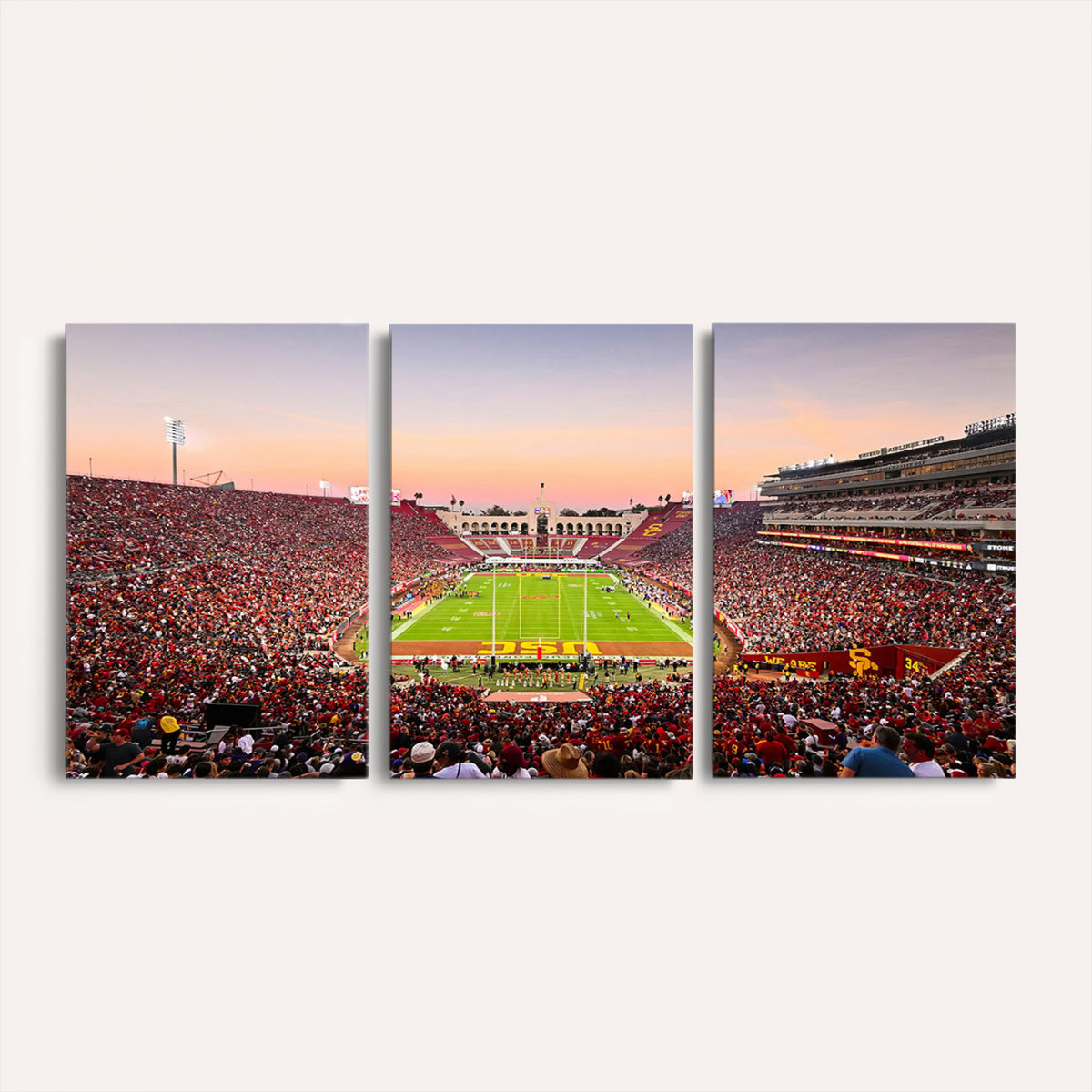 39904-MGV-CV-36X24 - The University of Southern California USC Trojans Football Team Print, Home Bar Wall Decor