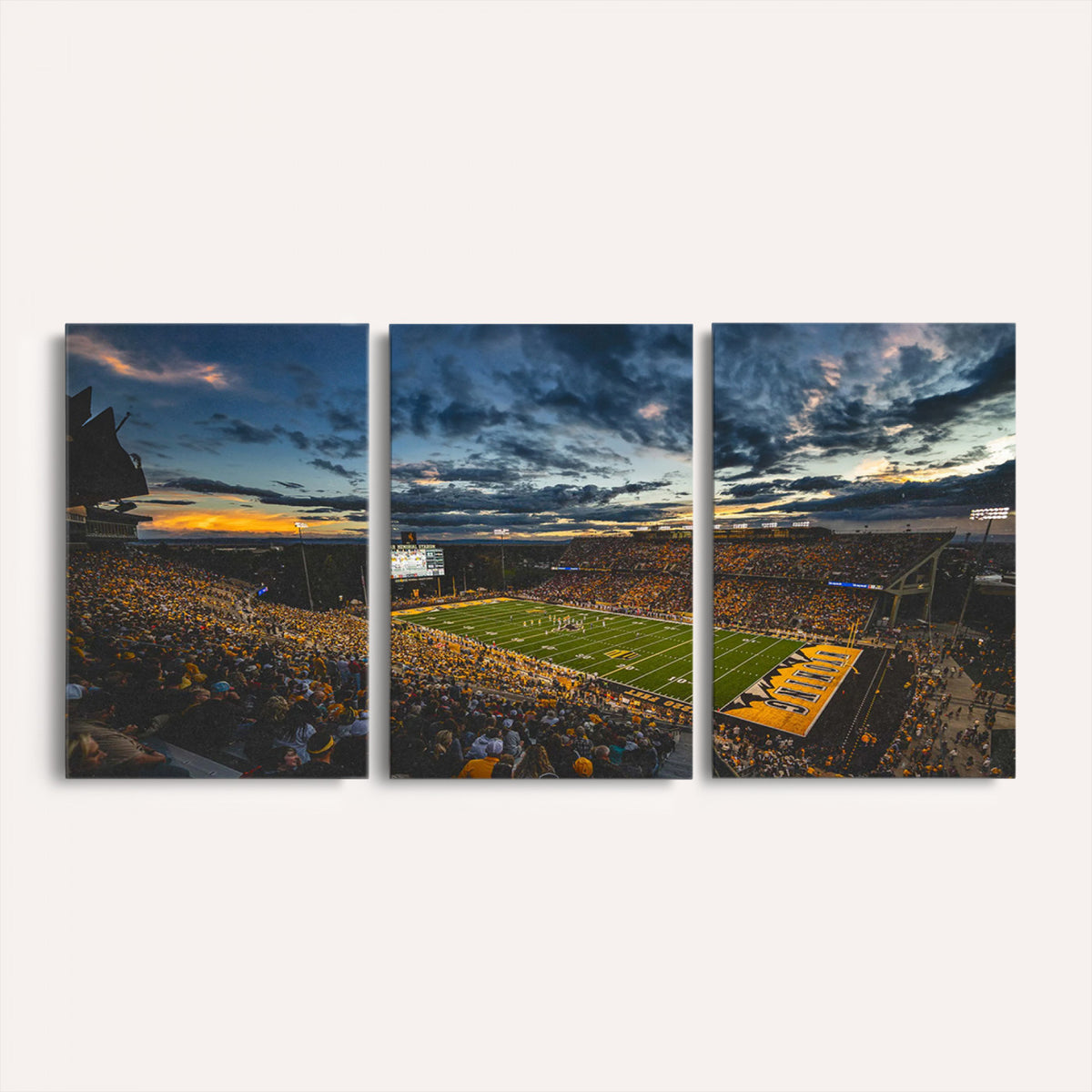 61020-MGV-CV-36X24 - University of Wyoming Cowboys Football Team Print, Laramie, Framed and Ready to Hang