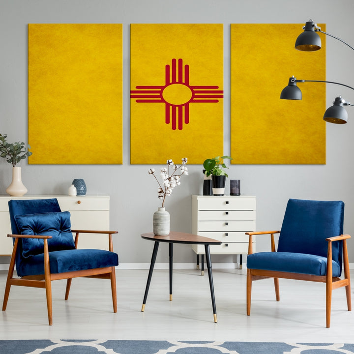 New Mexico States Flag Wall Art Canvas Print