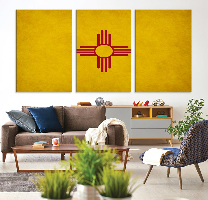 New Mexico States Flag Wall Art Canvas Print