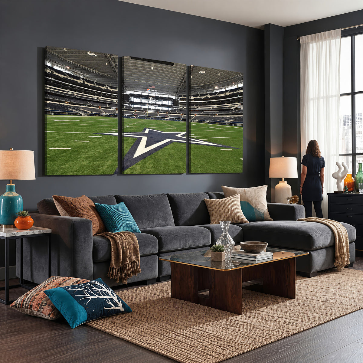 14834-MGV-CV-36X24 - Dallas Cowboys Football Team Print - Arlington AT&T Stadium