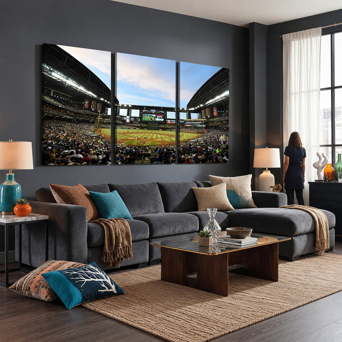 92672-MGV-CV-36X24 - Arizona Diamondbacks Team Print - Phoenix Chase Field