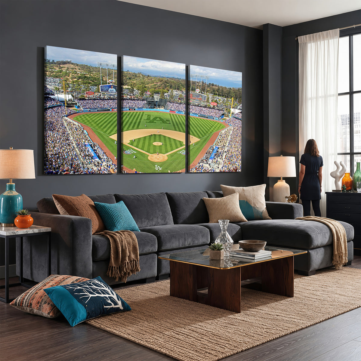 34760-MGV-CV-36X24 - Citi Field Wall Art Print | 3-Panel New York Mets Baseball Stadium Canvas Print