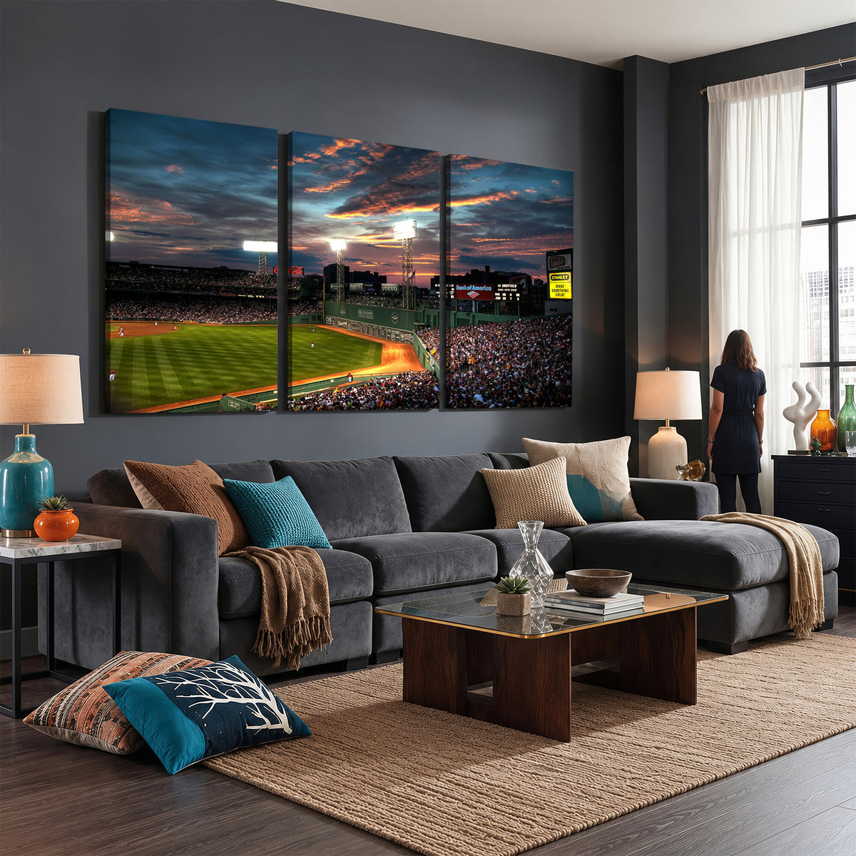 66781-MGV-CV-36X24 - Fenway Park Boston Massachusetts Stadium Wall Art Canvas Print