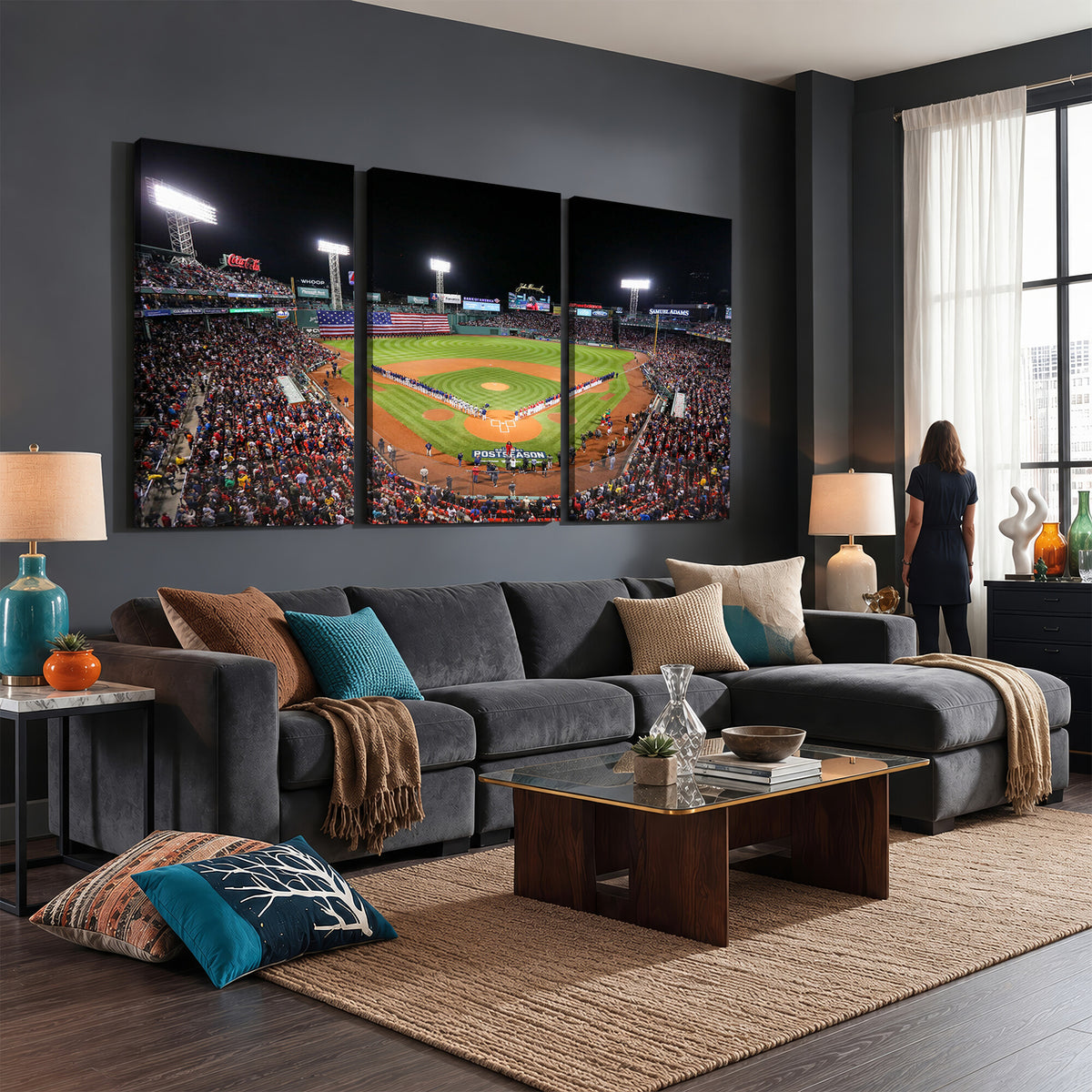 47365-MGV-CV-36X24 - Fenway Park Wall Art Canvas Print | Large Baseball Stadium Canvas for Boston Red Sox Fans