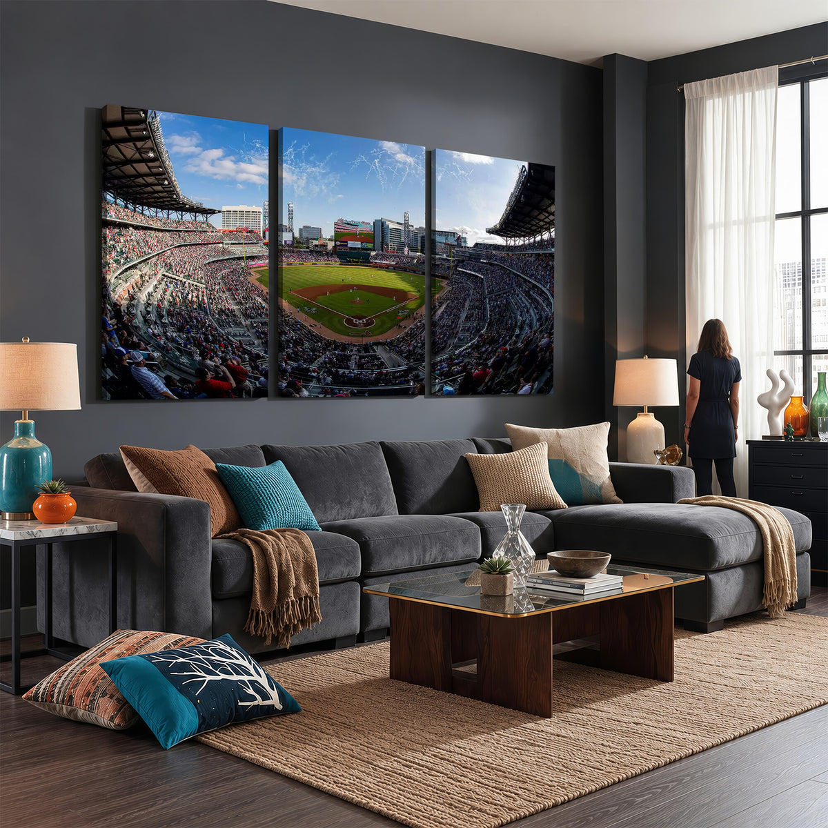 78608-MGV-CV-36X24 - Truist Park Stadium Canvas Wall Art, Atlanta Braves Game Day Decor