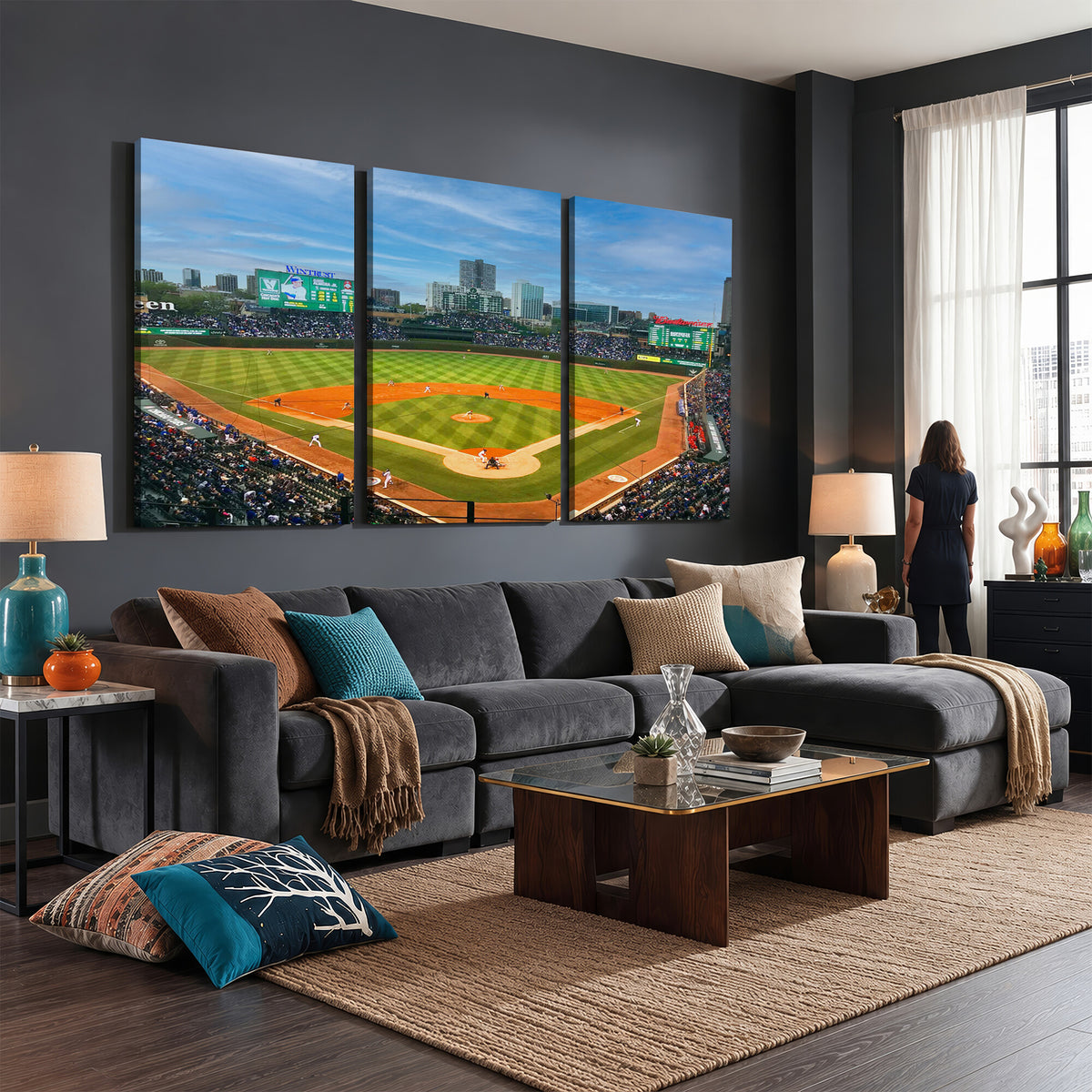 86839-MGV-CV-36X24 - Wrigley Field Chicago Cubs Panoramic Canvas Print