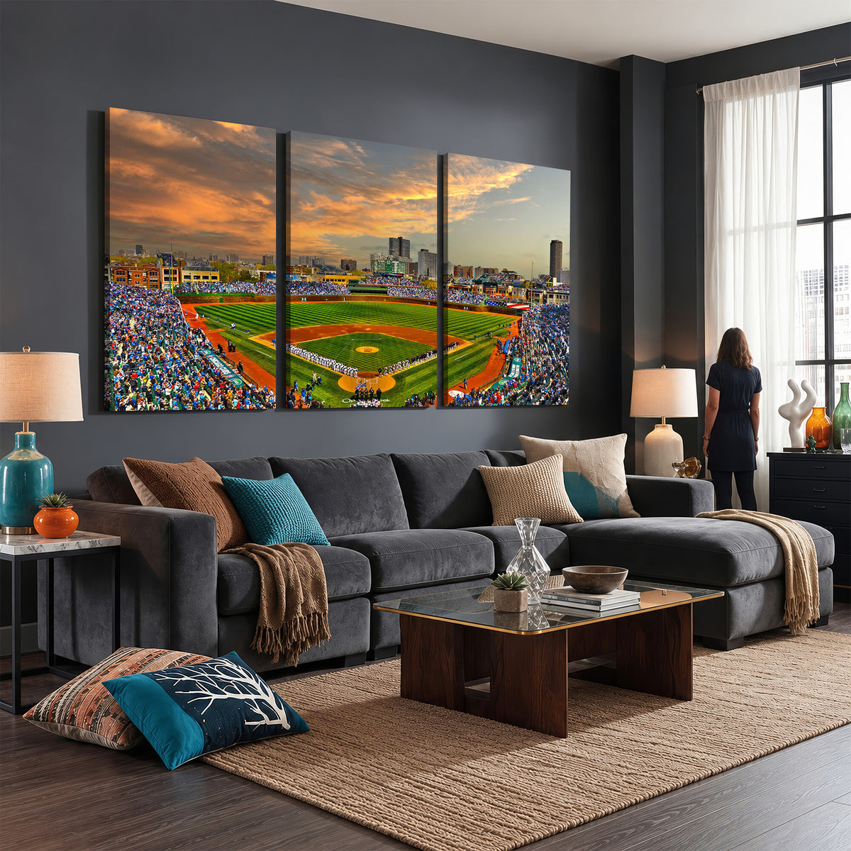 45635-MGV-CV-36X24 - Chicago Wrigley Field Wall Art Canvas Print