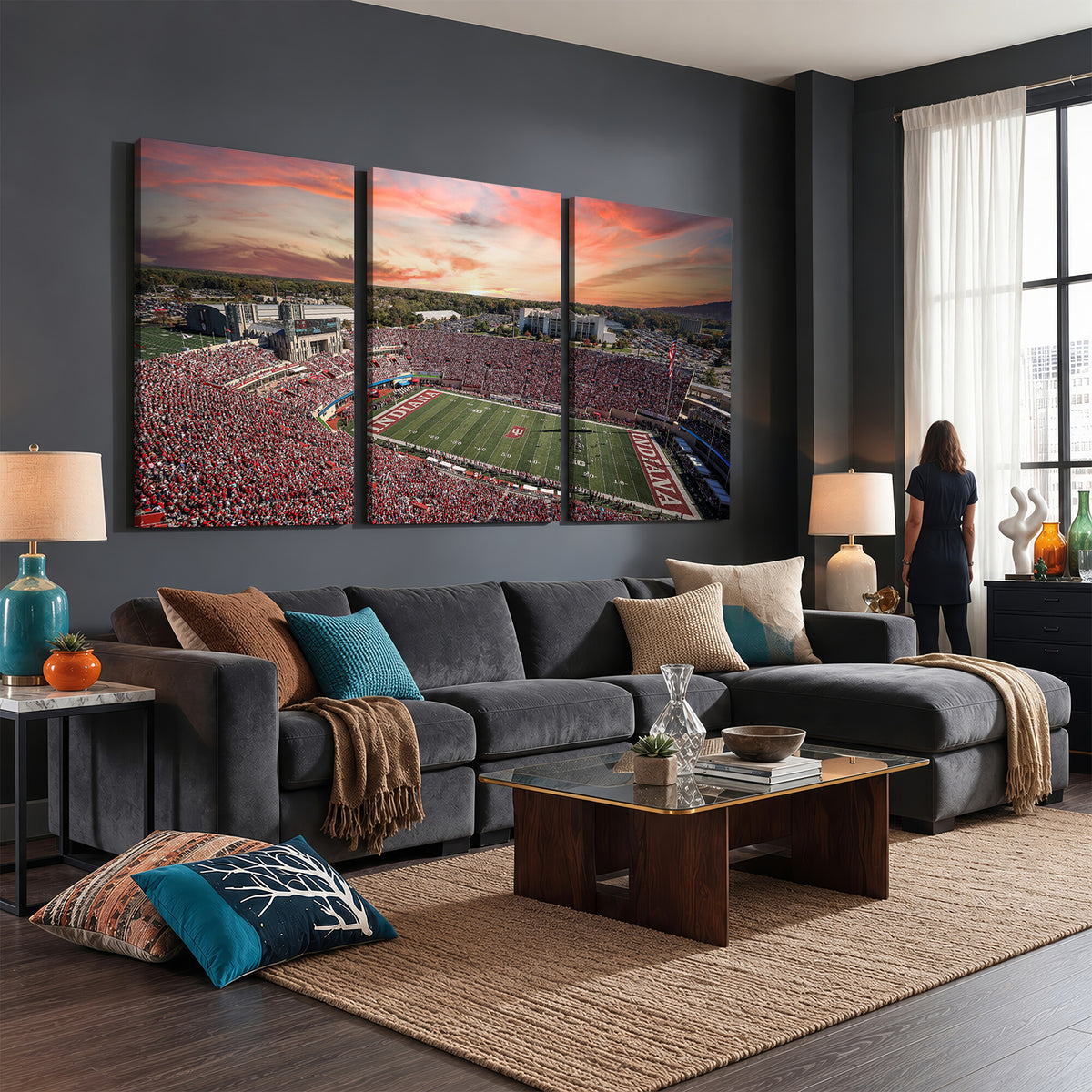 51135-MGV-CV-36X24 - Indiana Memorial Stadium Wall Art Canvas Print