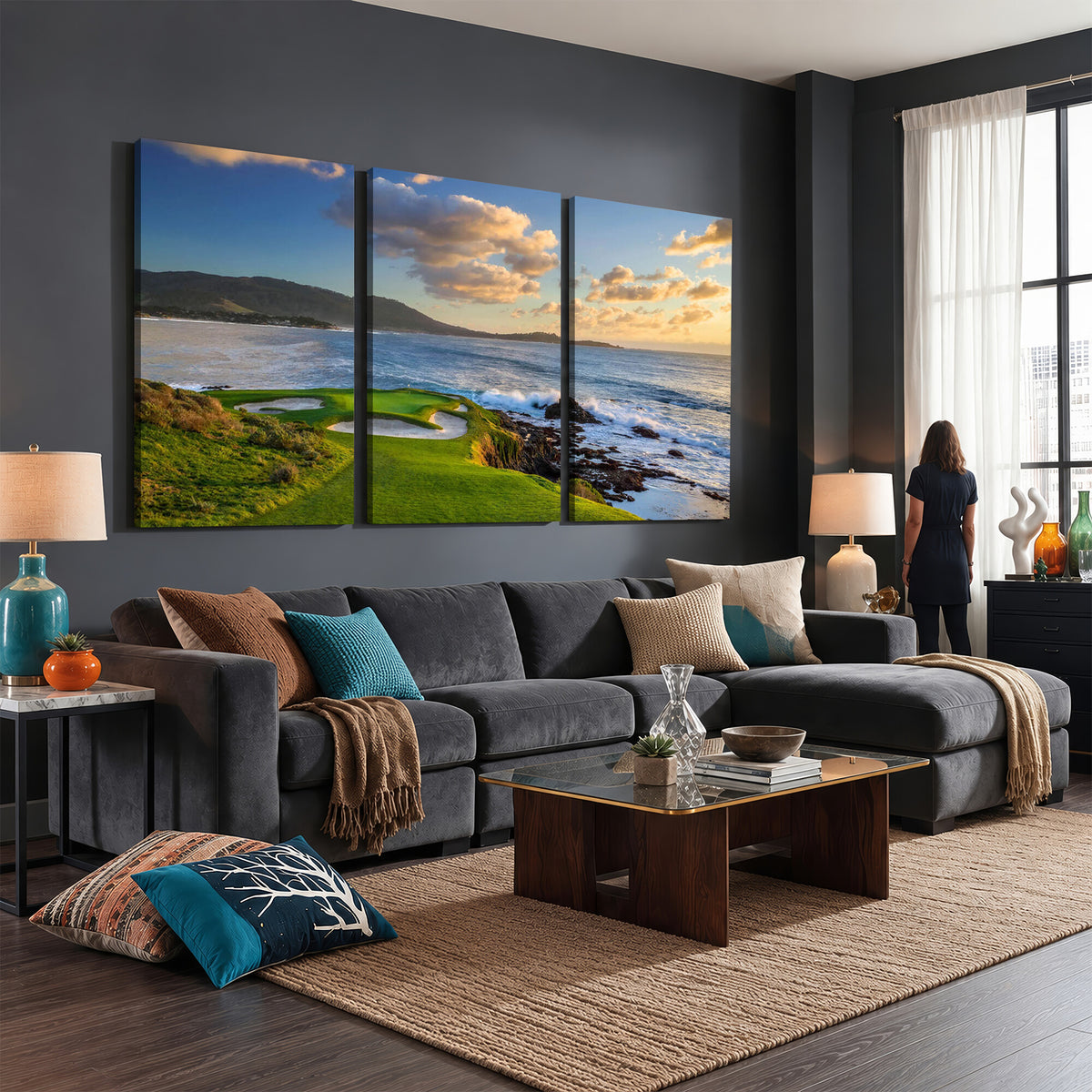 50107048-MGV-CV-36X24 - Pebble Beach Golf Links Wall Art Canvas Print