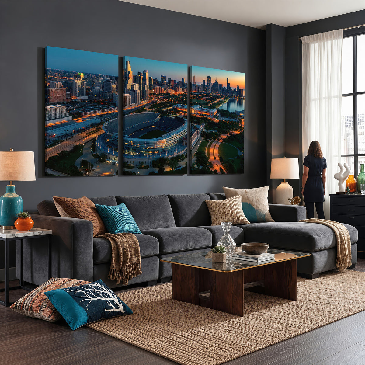 36690345-MGV-CV-36X24 - Chicago Bears Soldiers Field Wall Art Canvas Print