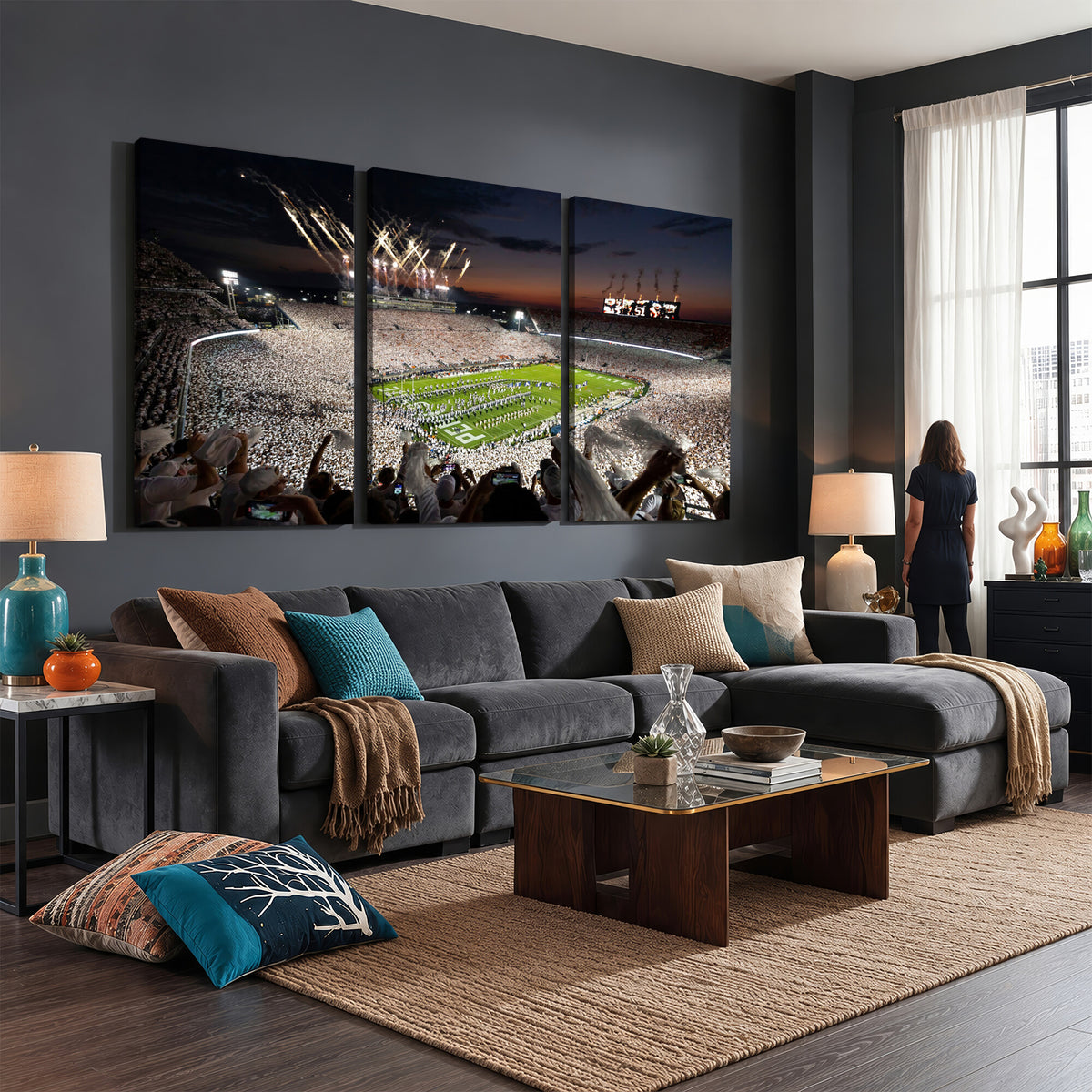 26666-MGV-CV-36X24 - Penn State Stadium Wall Art Canvas Print, White Out