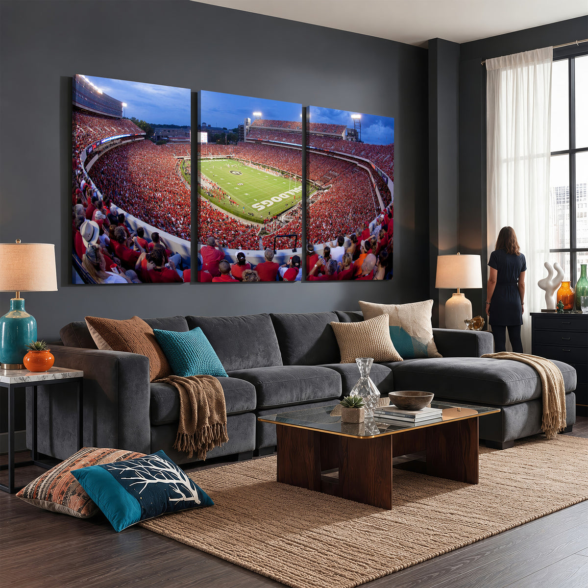 10244378-MGV-CV-36X24 - Dooley Stadium Wall Art, Sports Arena Canvas Print, Dooley Field, Home Bar Wall Decor