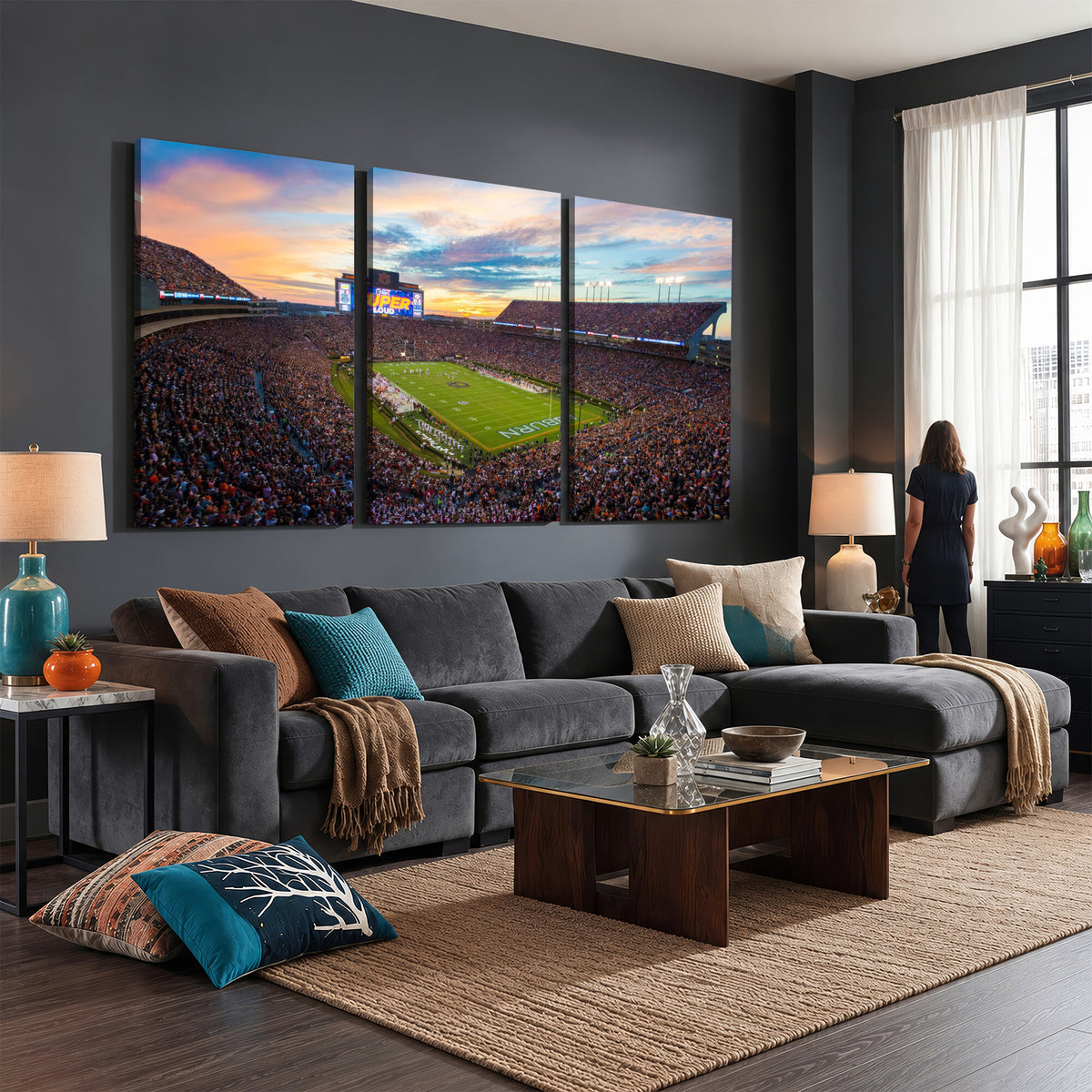 29755746-MGV-CV-36X24 - Jordan-Hare Stadium Wall Art Canvas Print, Football Stadium