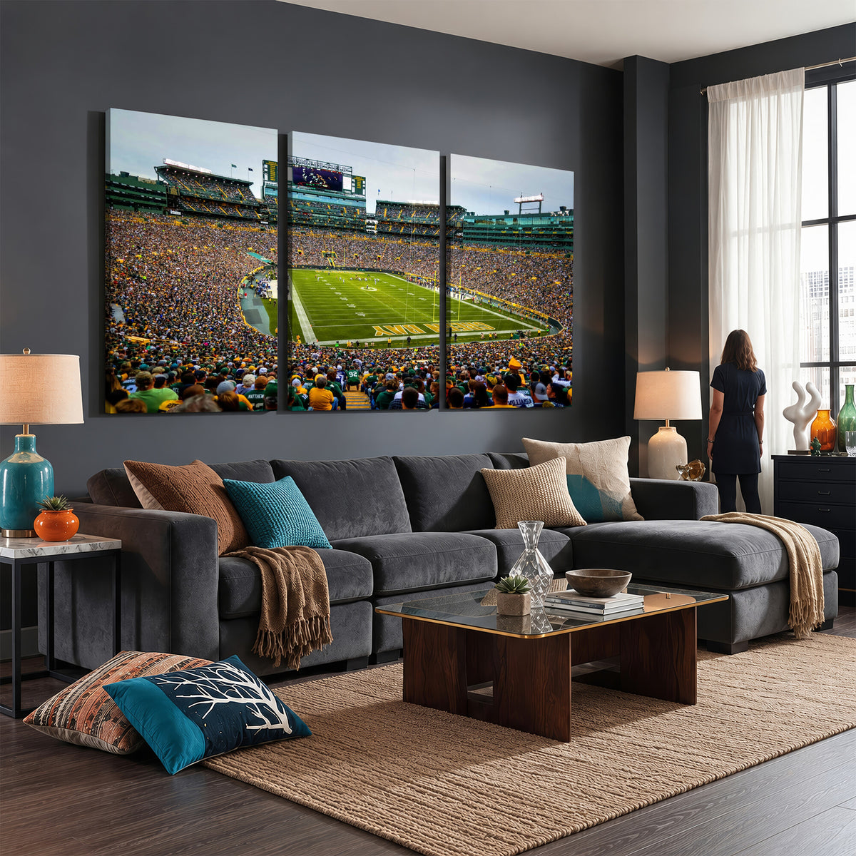GBP101-MGV-CV-36X24 - Green Bay Packers Lambeau Field Stadium Wall Art Canvas Print