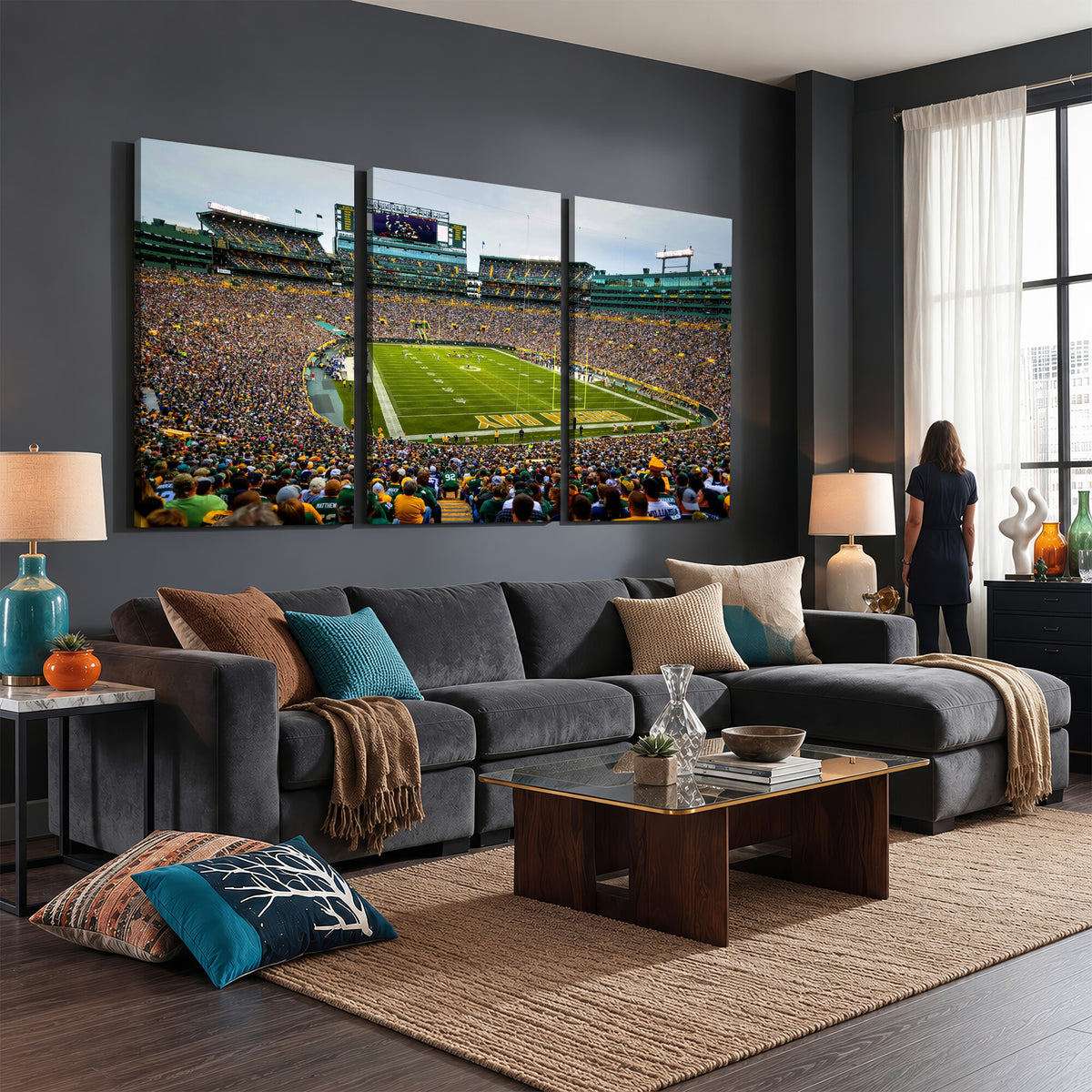 56521752-MGV-CV-36X24 - Green Bay Packers Stadium Wall Art Canvas Print, Lambeau Field