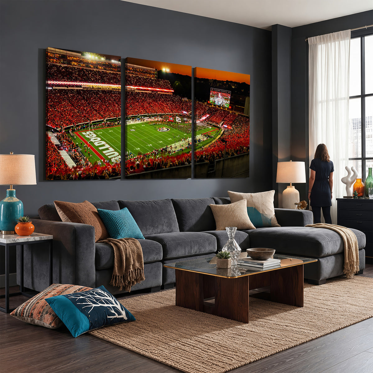 48894104-MGV-CV-36X24 - Georgia Bulldogs Stadium Wall Art Canvas Print, Sanford Stadium