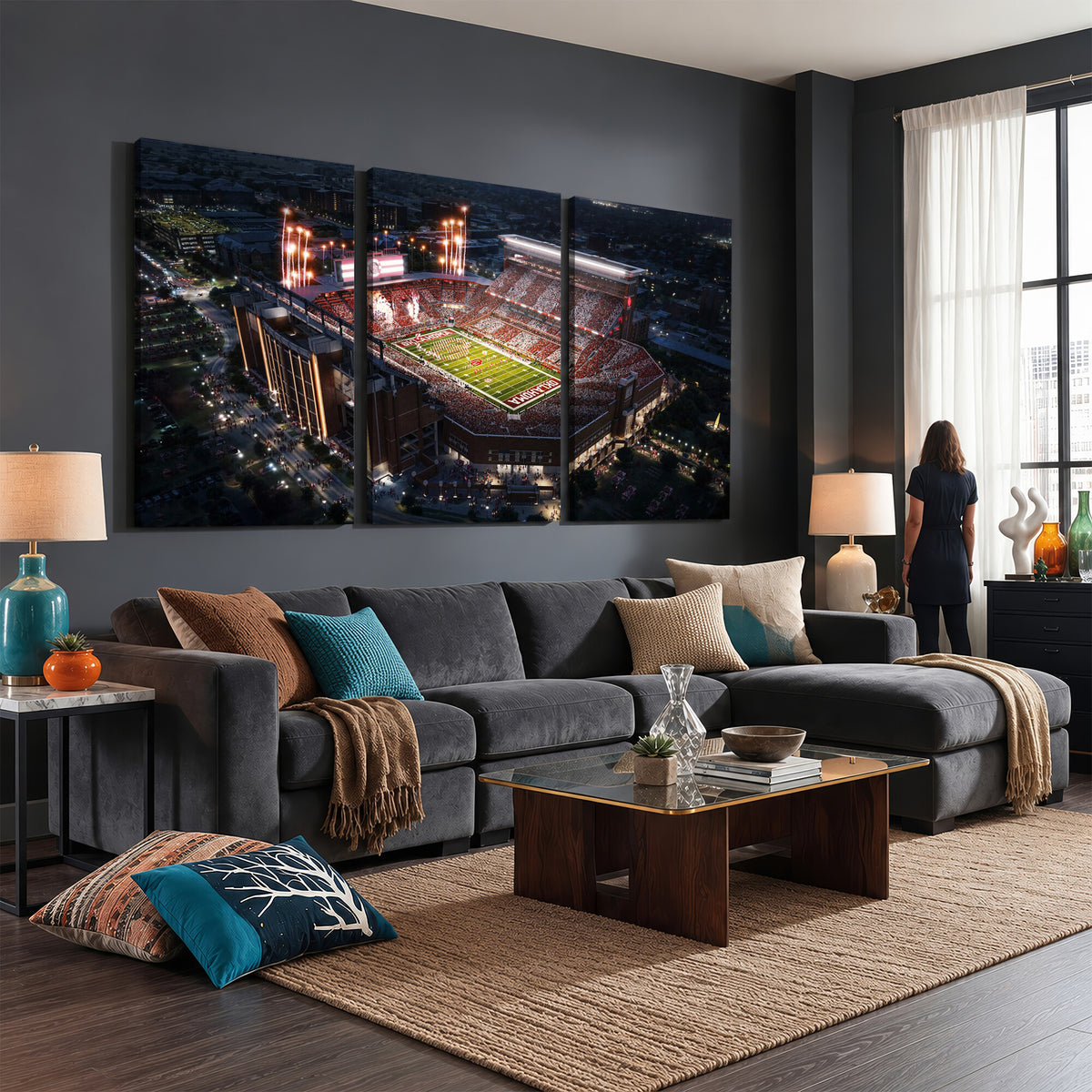 16867141-MGV-CV-36X24 - Oklahoma Memorial Stadium, Gaylord Memorial Stadium Wall Art