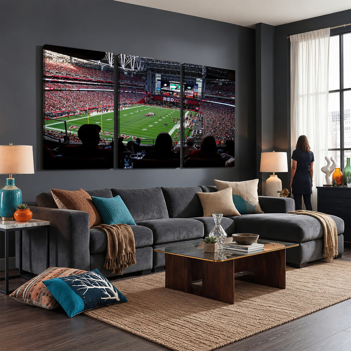 84196298-MGV-CV-36X24 - State Farm Stadium Canvas Wall Art, Arizona Cardinals Football Stadium Print, Glendale NFL Arena Photography Artwork