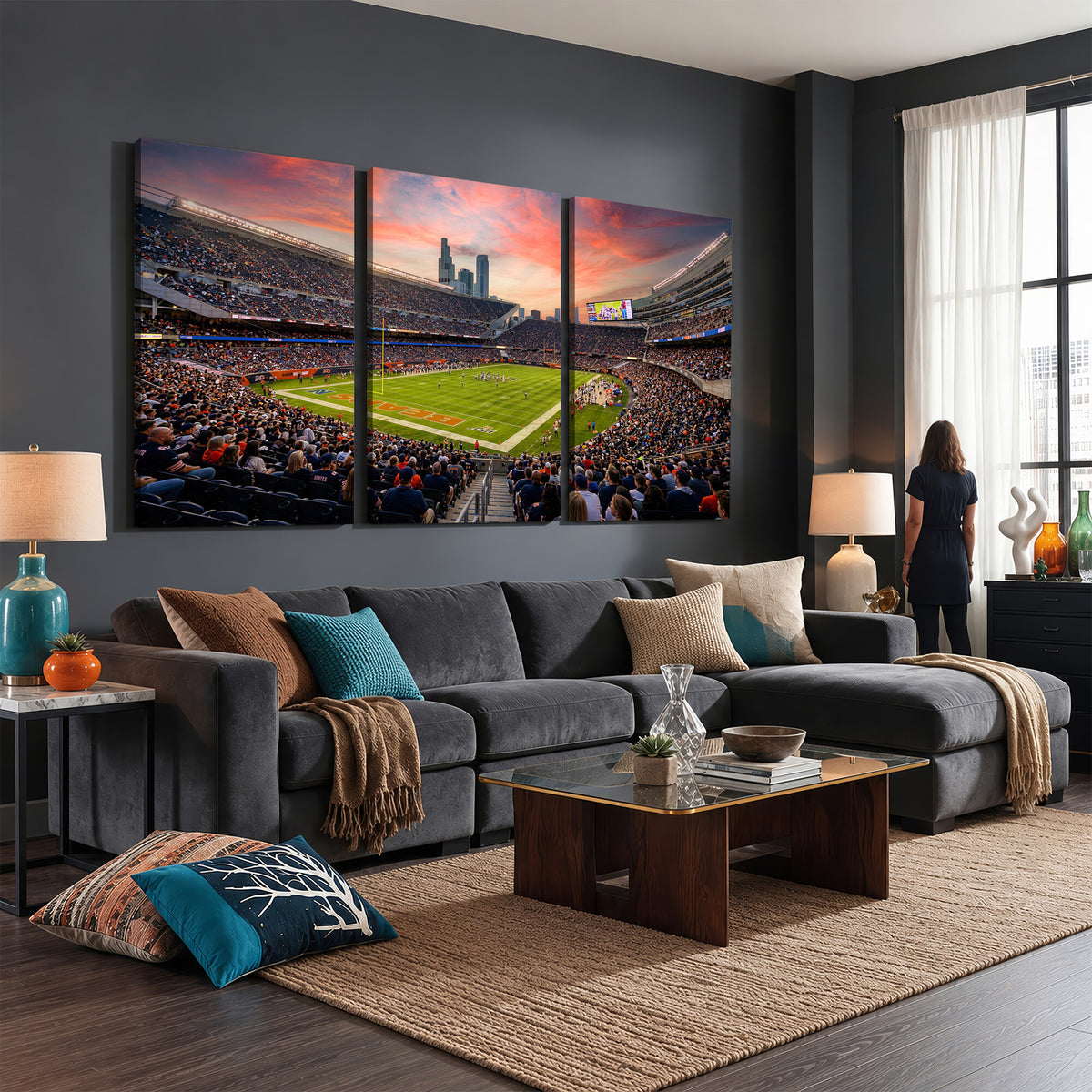 38873544-MGV-CV-36X24 - Soldier Field Wall Art Canvas Print, Chicago Bears Stadium Decor