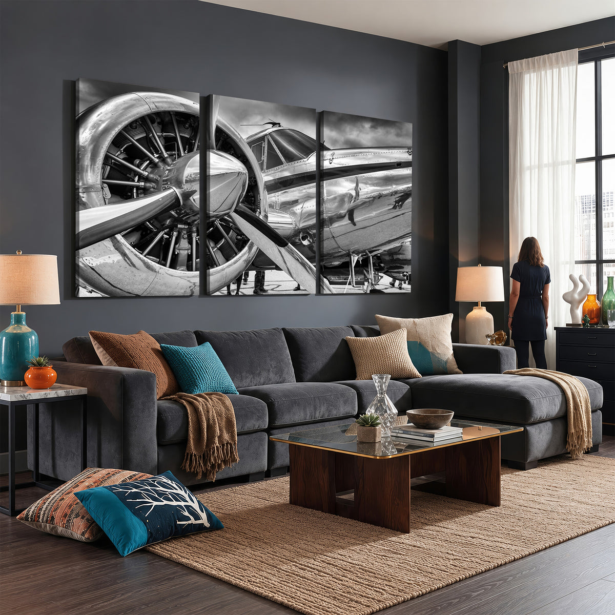 40672-MGV-CV-36X24 - Vintage Antique Airplane Wall Art Canvas Print