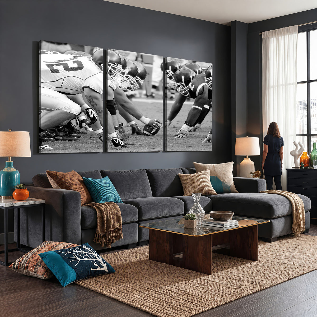 97432-MGV-CV-36X24 - American Football Player Wall Art Canvas Print
