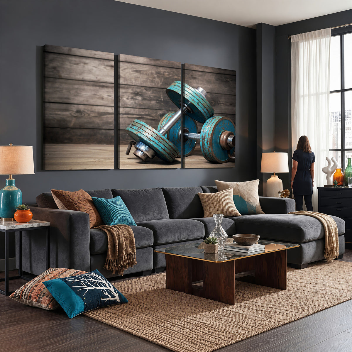 39364-MGV-CV-36X24 - Dumbbell and Sport Wall Art Canvas Print