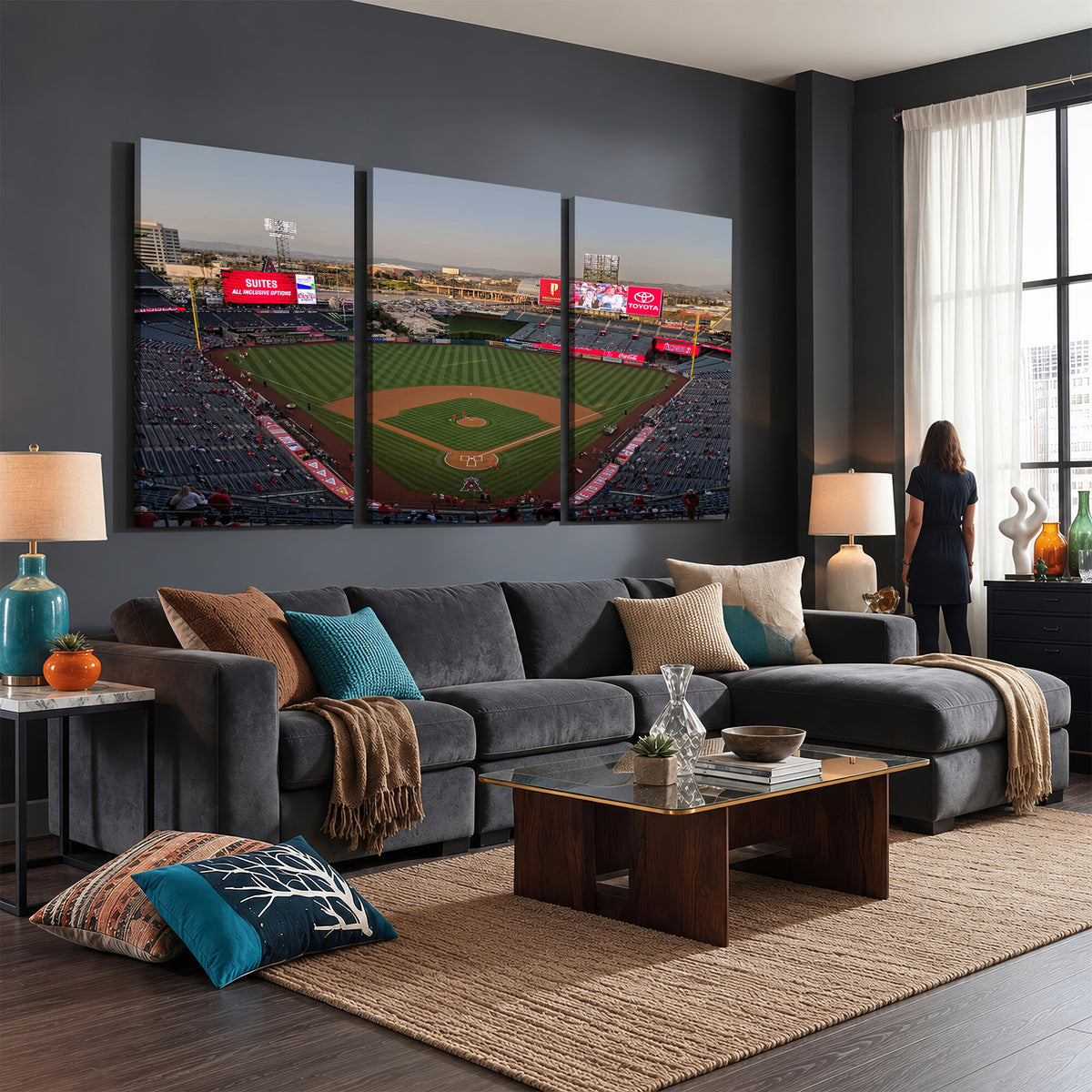 45864-MGV-CV-36X24 - Los Angeles Angels Baseball Canvas Print, Anaheim Angel Stadium Wall Art