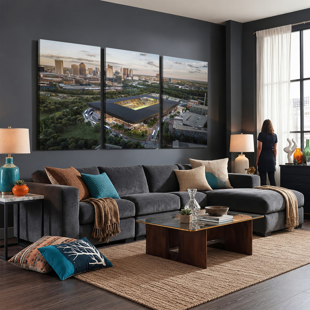 90971-MGV-CV-36X24 - Columbus Crew Soccer Team Print - Columbus Crew Stadium Wall Art, Columbus Crew Soccer Wall Art