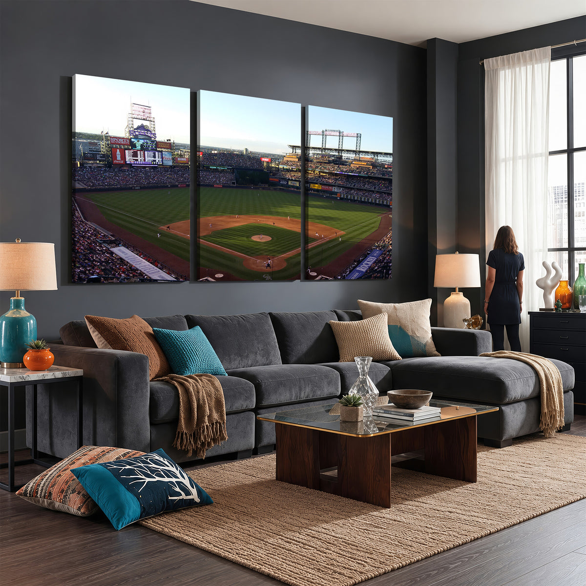 21638-MGV-CV-36X24 - Colorado Rockies Coors Field Wall Art Canvas Print, MLB Baseball Stadium