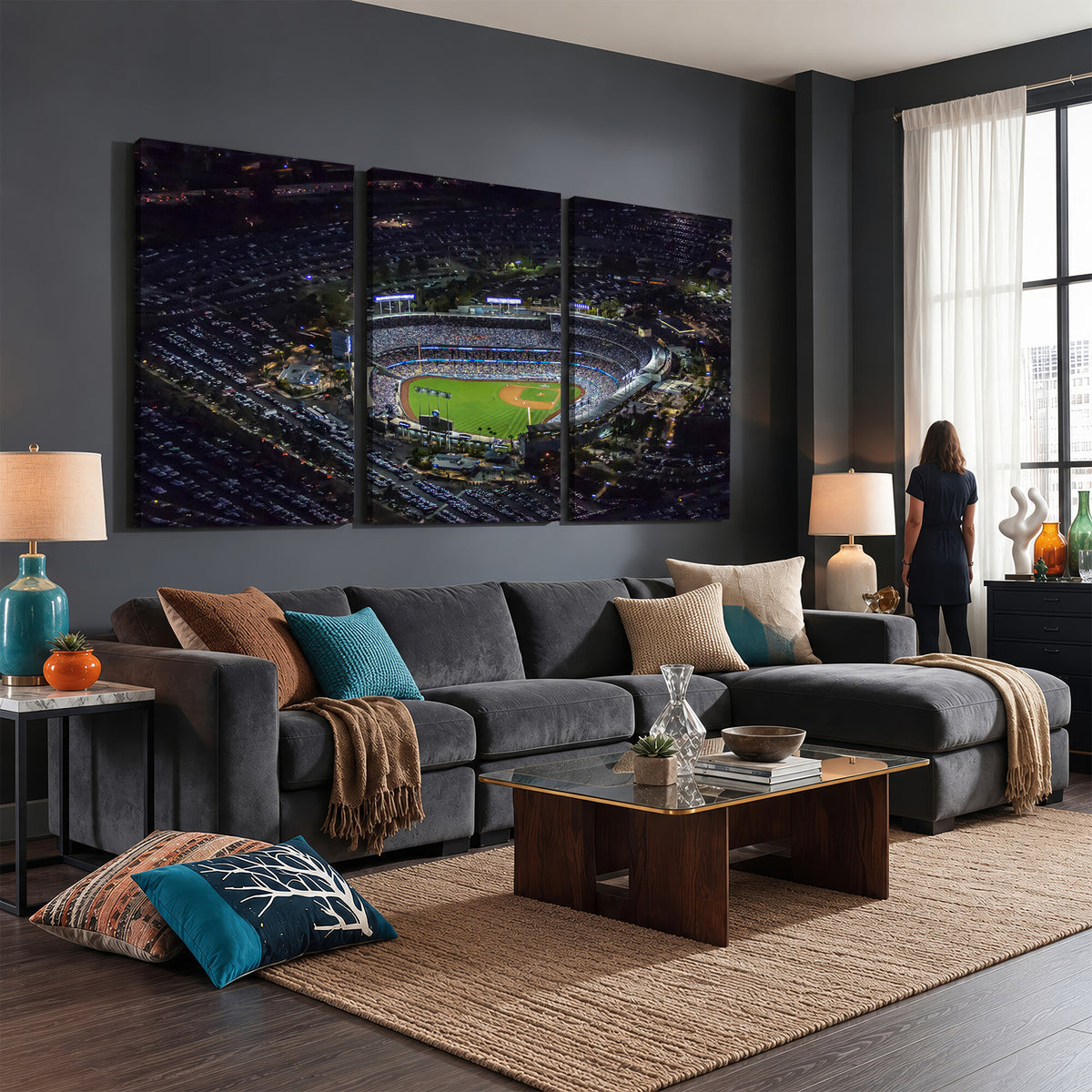 20932-MGV-CV-36X24 - Los Angeles Dodgers Dodger Stadium Wall Art Canvas Print