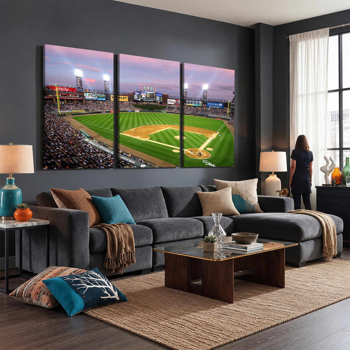 38470-MGV-CV-36X24 - Chicago White Sox Baseball Team Print Canvas, Guaranteed Rate Field Stadium Wall Art