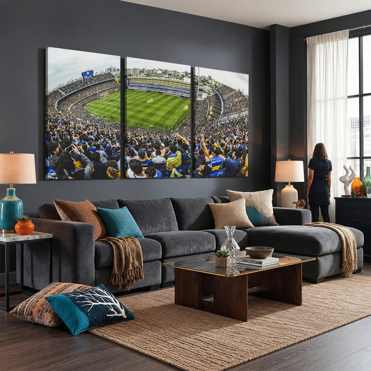 63839-MGV-CV-36X24 - Boca Juniors Soccer Team Print Wall Art, Buenos Aires Bombonera Stadium